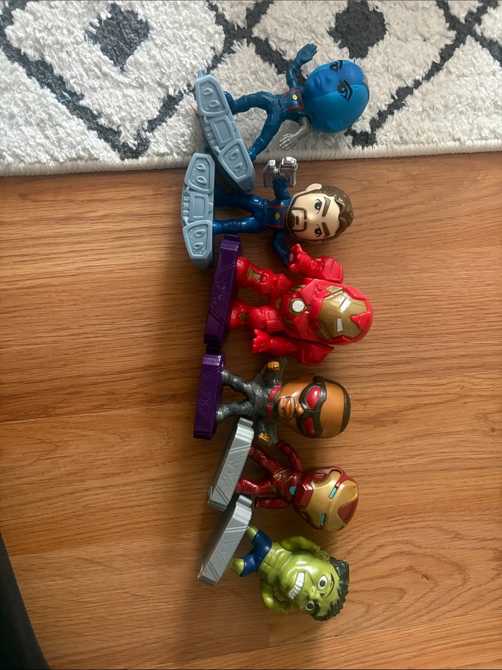 Marvel Mini Action Figure Set - Blue, Red, Gold, Green, Purple